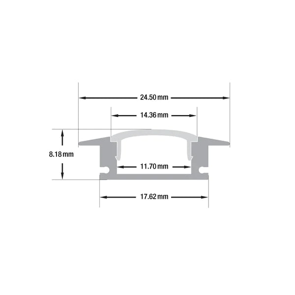 24 MM (1 Inches) YW Shape Linear Profile Light | 10 Feet Length - Wallers