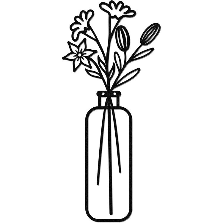 Flower Silhouette Wall Decoration Metal Wall Hanging Silhouette Art Decoration - Wallers