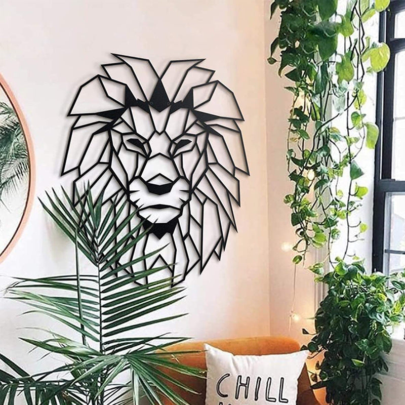 Lion Head Metal Wall Art Decoration - Wallers