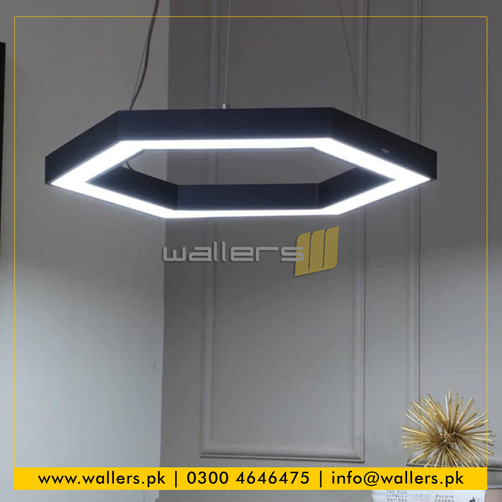 Hexagon / Honeycomb Shape Customized Hanging/Suspended Profile Light ...