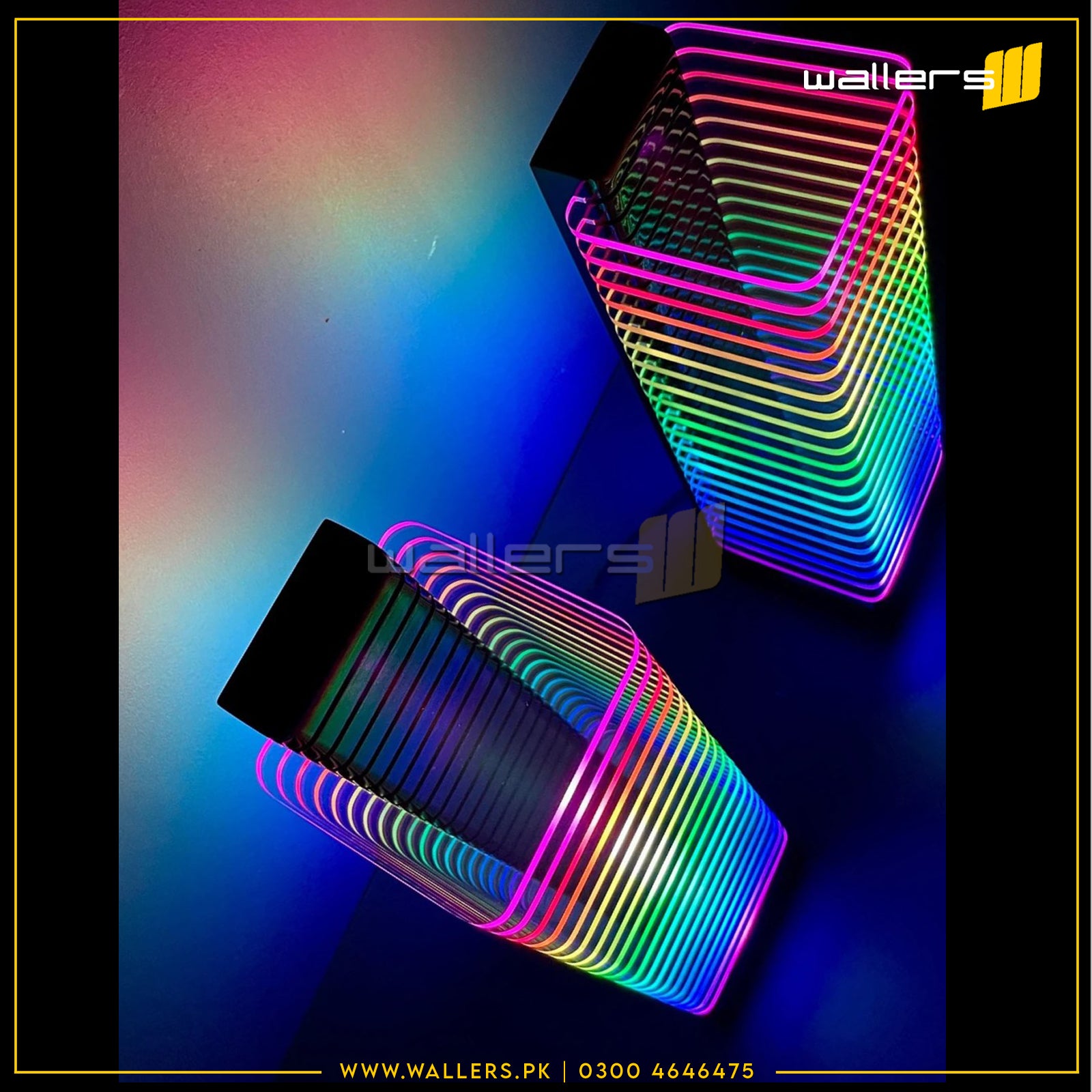 RGB LED Light Tower, Unique Floor Lamps for living room (2x Tower), Sound Reactive, Ambient Lighting, Color Changing Neon Table Lamp