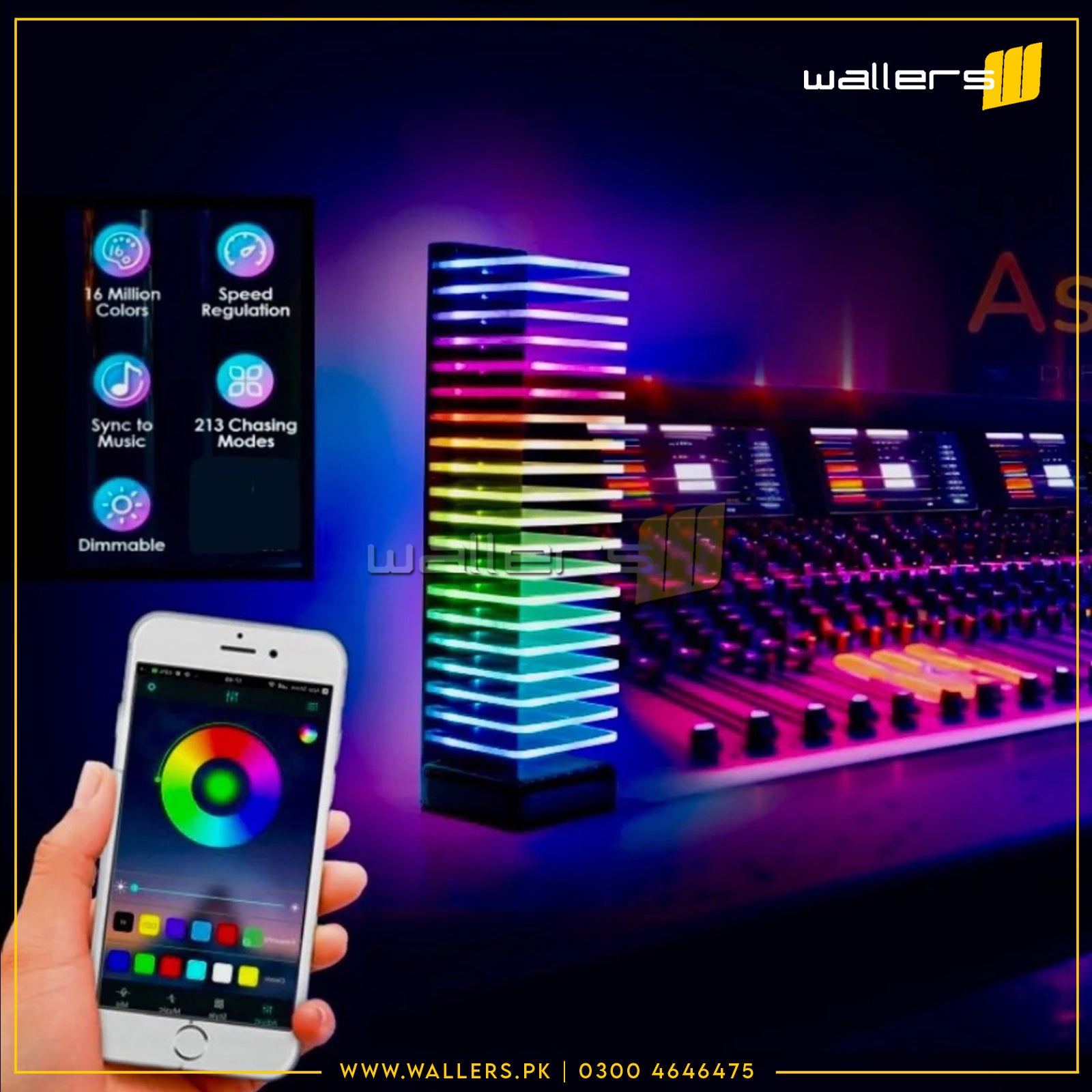 RGB LED Light Tower, Unique Floor Lamps for living room (2x Tower), Sound Reactive, Ambient Lighting, Color Changing Neon Table Lamp