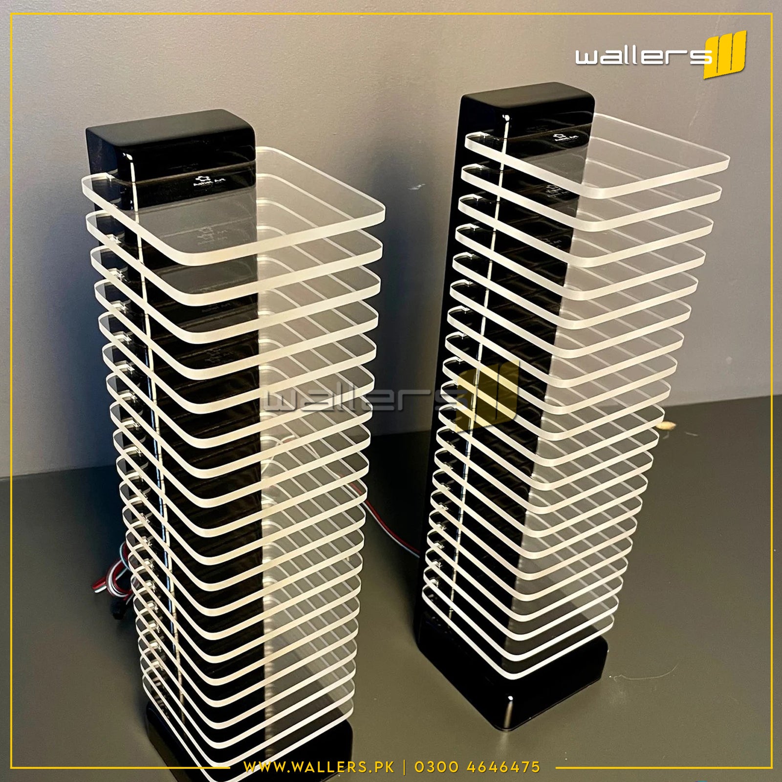 RGB LED Light Tower, Unique Floor Lamps for living room (2x Tower), Sound Reactive, Ambient Lighting, Color Changing Neon Table Lamp